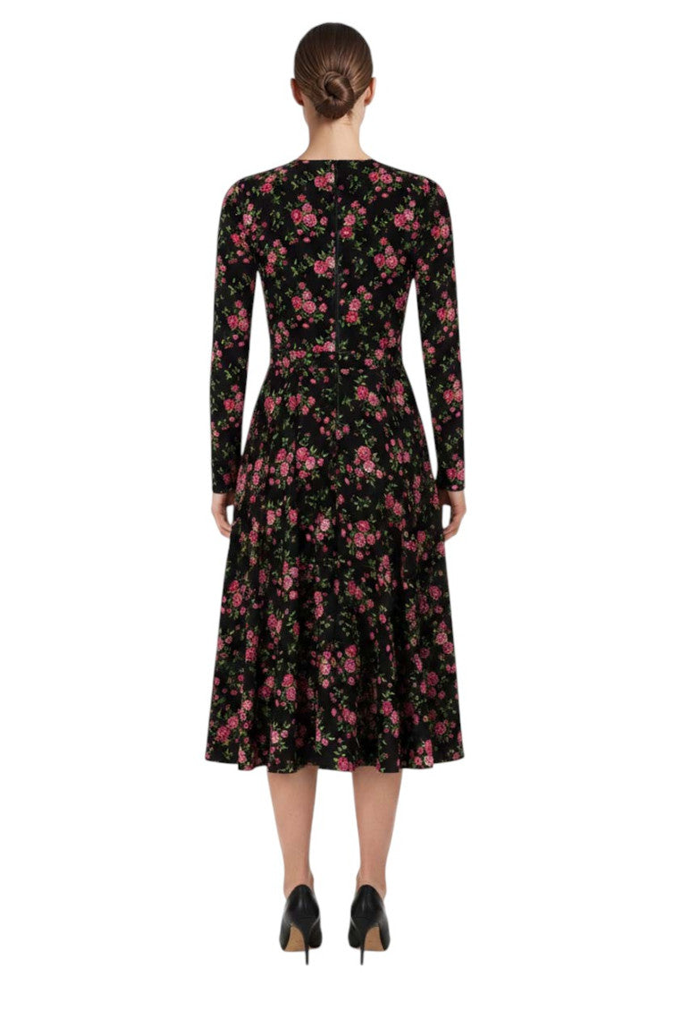 Multicolor Floral Round Neck Midi Dress 4