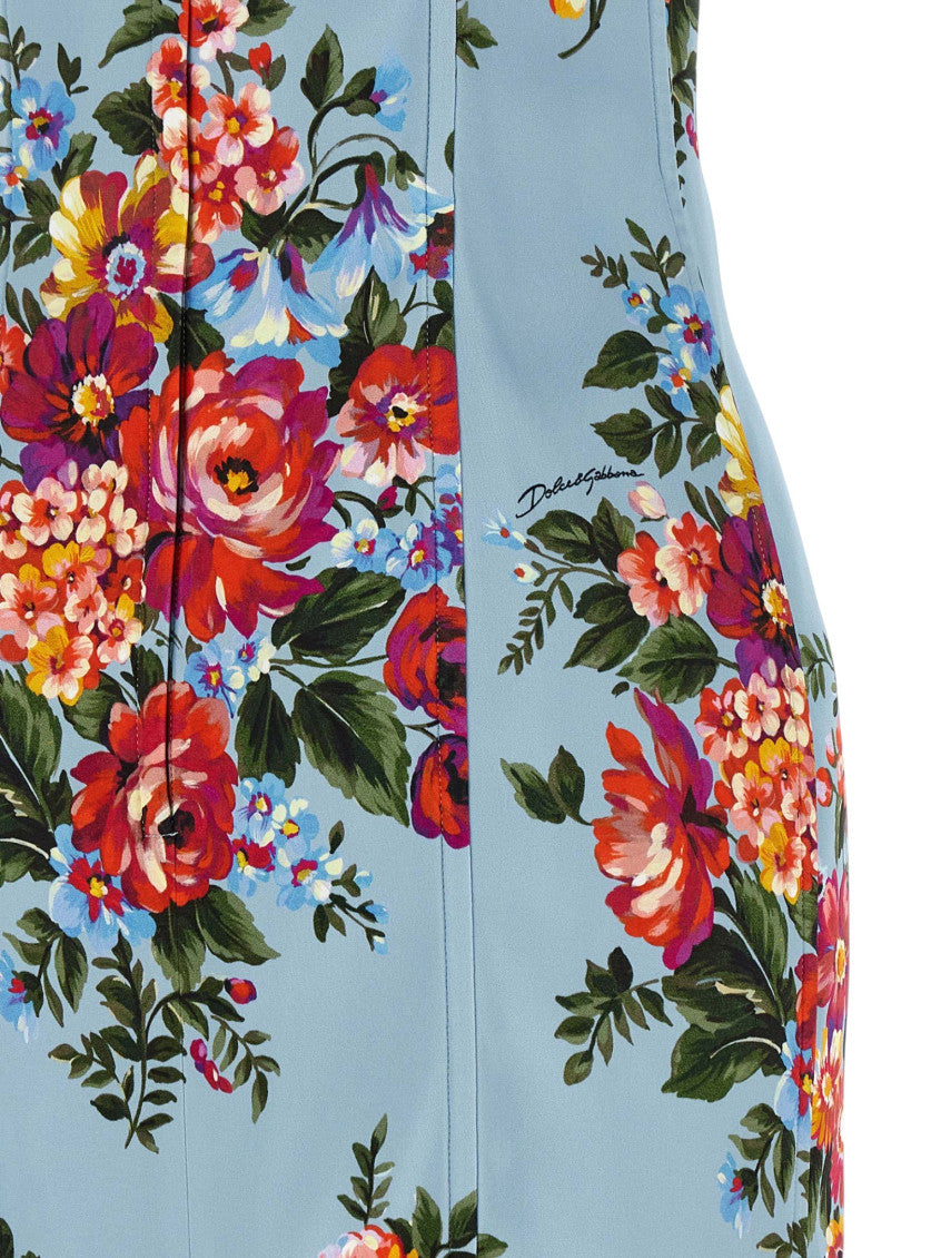 Multicolor Floral Sweet Heart Neck Midi Dress 4