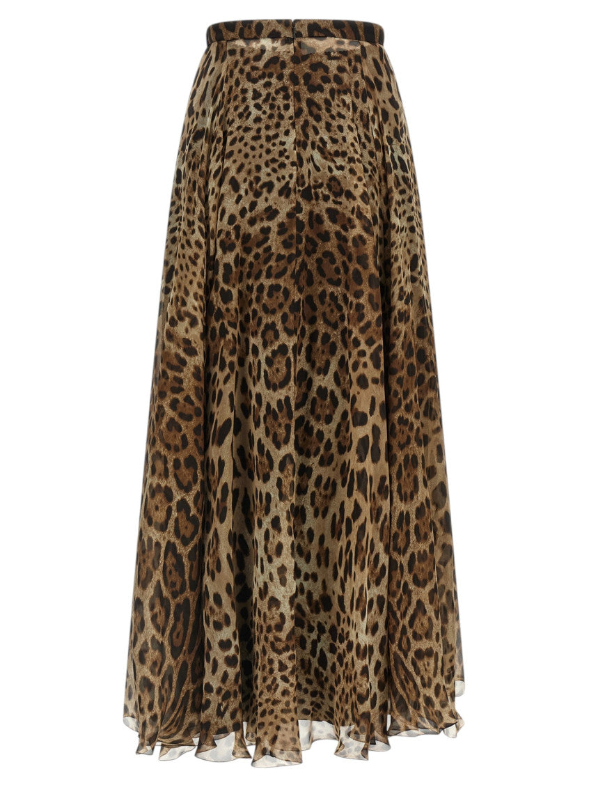 Brown Animal Print Maxi Skirt 2