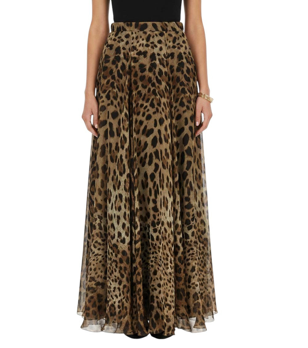 Brown Animal Print Maxi Skirt 3