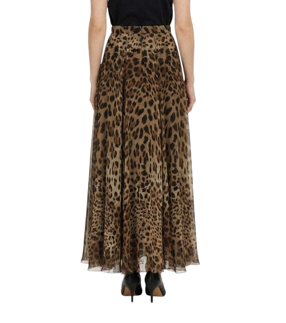 Brown Animal Print Maxi Skirt 4