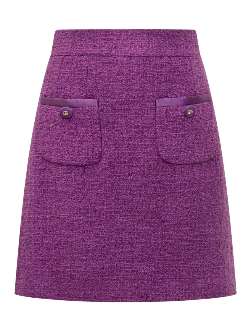 Purple Textured Mini Skirt 1