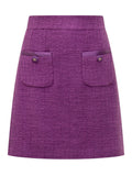Purple Textured Mini Skirt 1