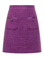 Purple Textured Mini Skirt 1