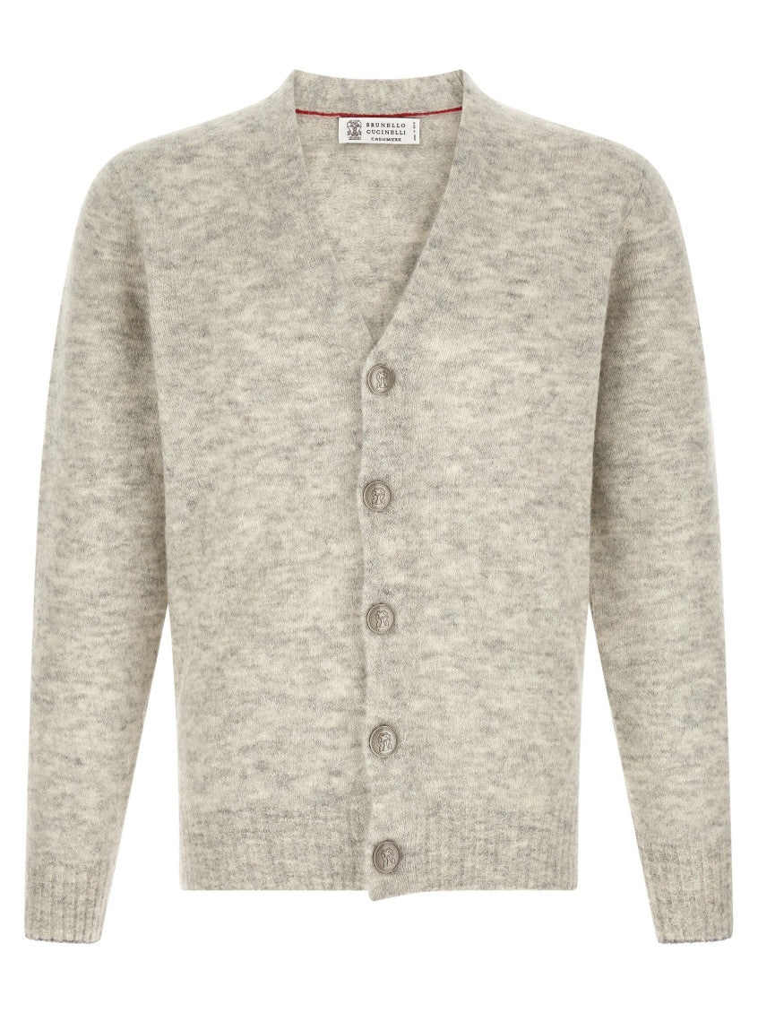 Grey V Neck Cardigan 1