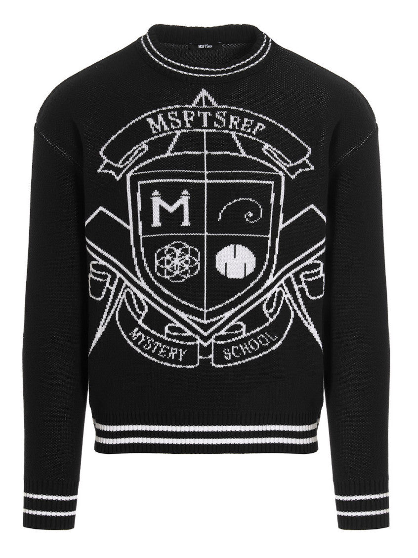 Black Jacquard Logo Sweater 1