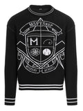 Black Jacquard Logo Sweater 1