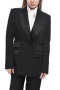 Black Peaked Lapel Blazer 1