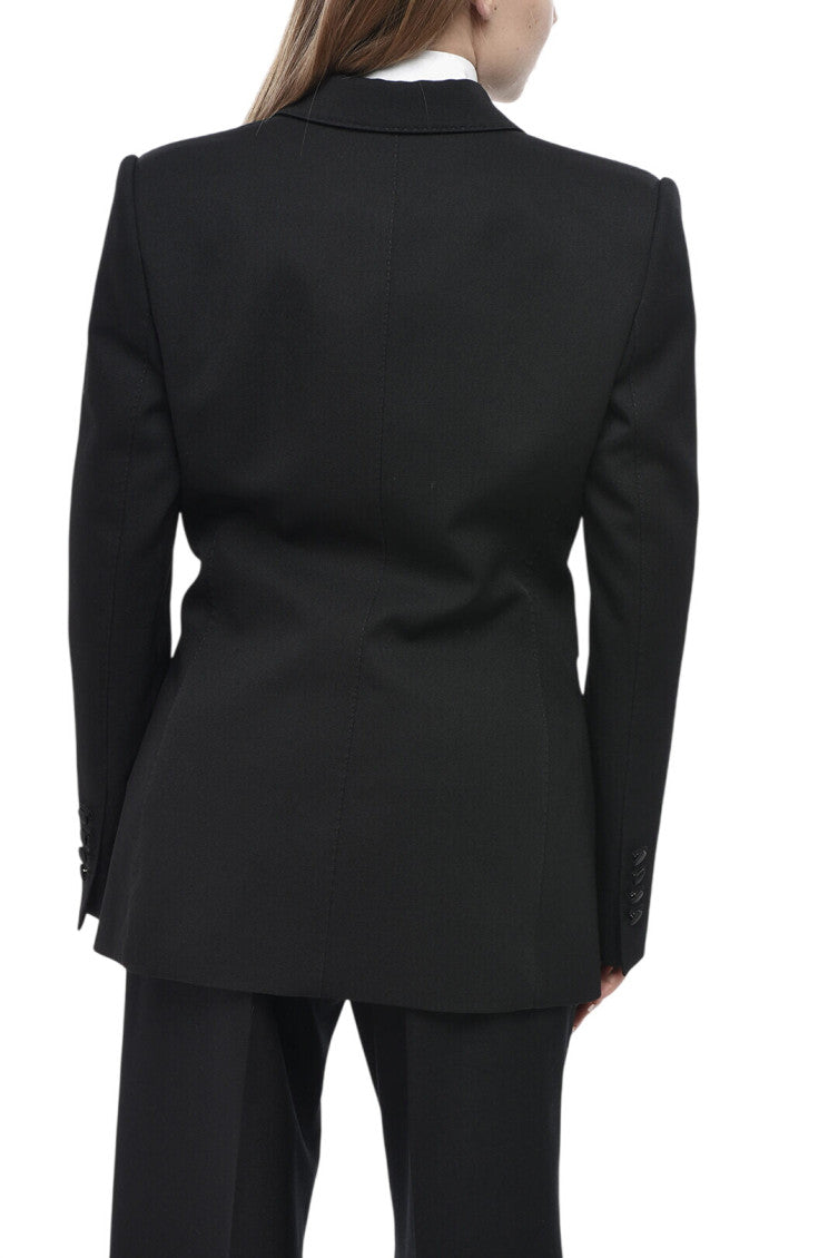 Black Peaked Lapel Blazer 2
