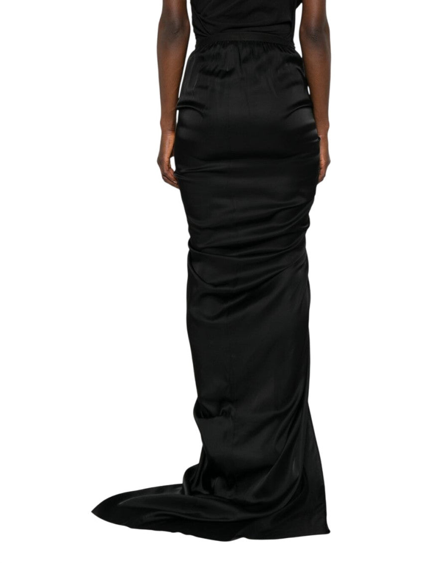 Black Solid Maxi Skirt 3