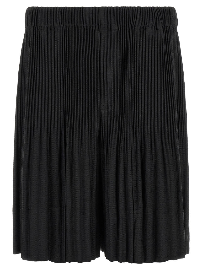 Black Relaxed Pleated Shorts 1