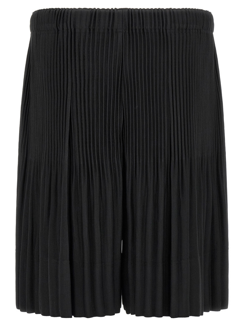 Black Relaxed Pleated Shorts 2