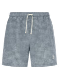 Blue Floral Print Swim Shorts 1
