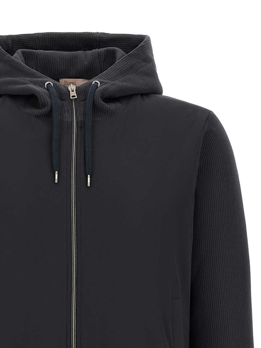 Navy Blue Zip Up Hood Jacket 3