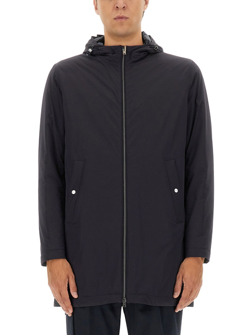 Dark Blue Hood Parka Jacket 1