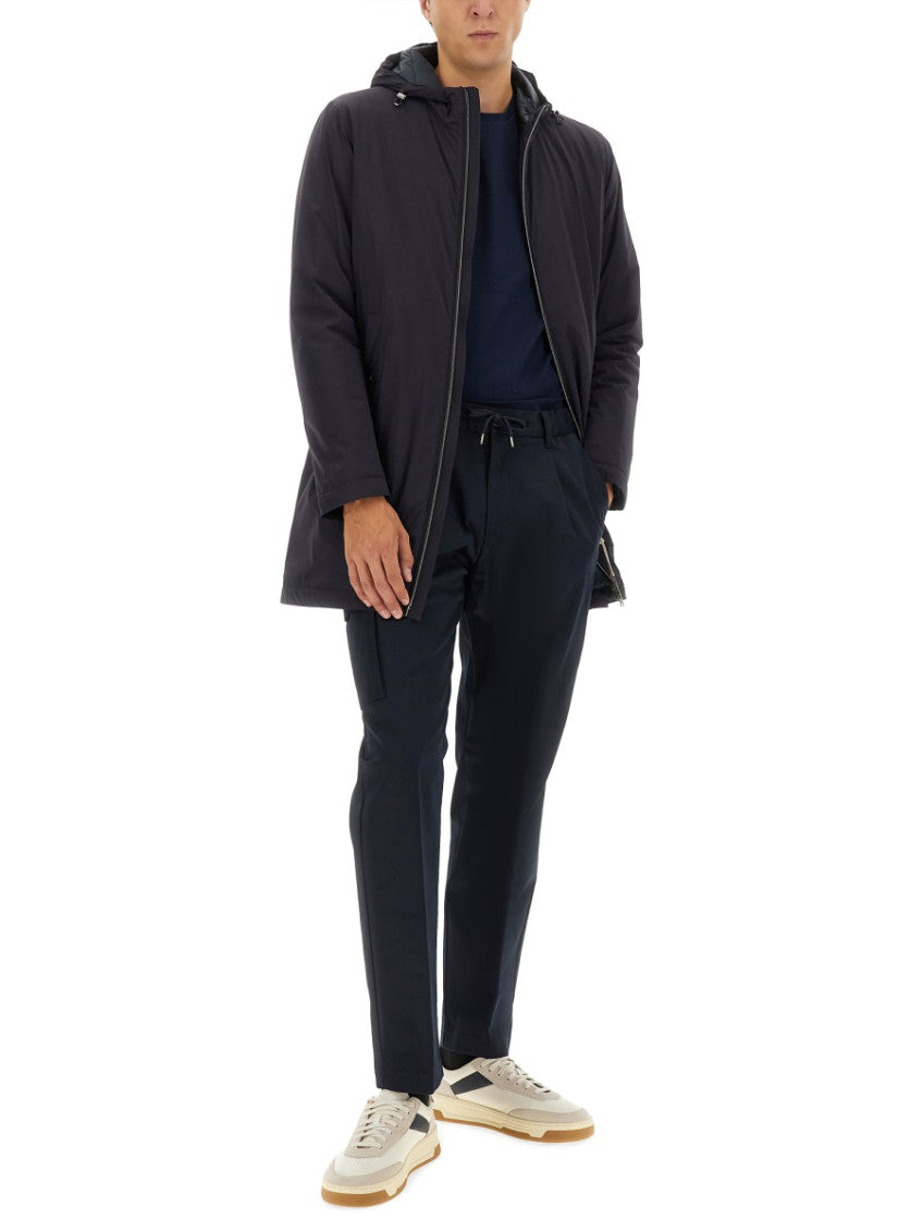 Dark Blue Hood Parka Jacket 2