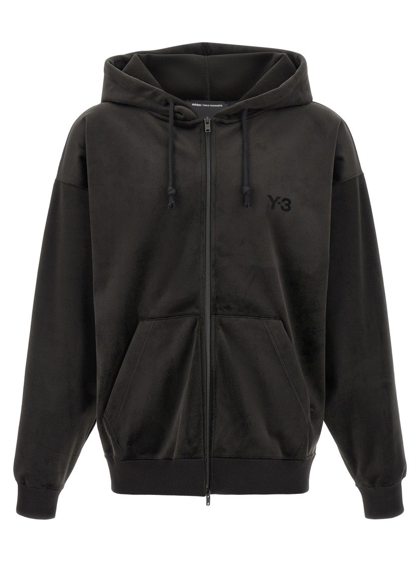 Black Relaxed Zip Up Hoodie 1
