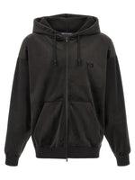 Black Relaxed Zip Up Hoodie 1