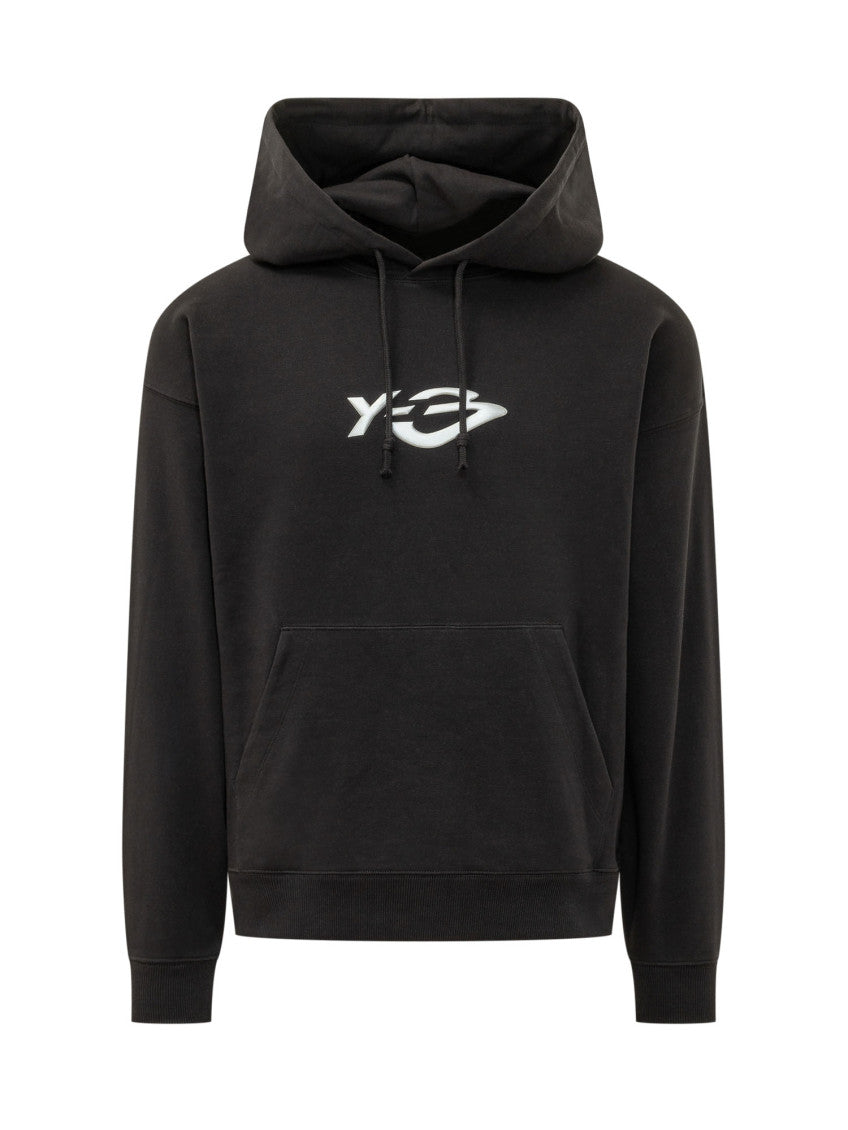 Black Relaxed Logo Hoodie 1