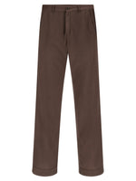 Brown Flat Front Trousers 1