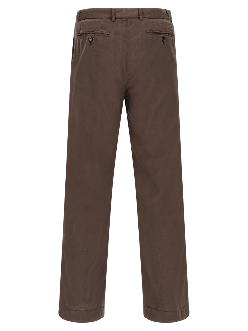 Brown Flat Front Trousers 2