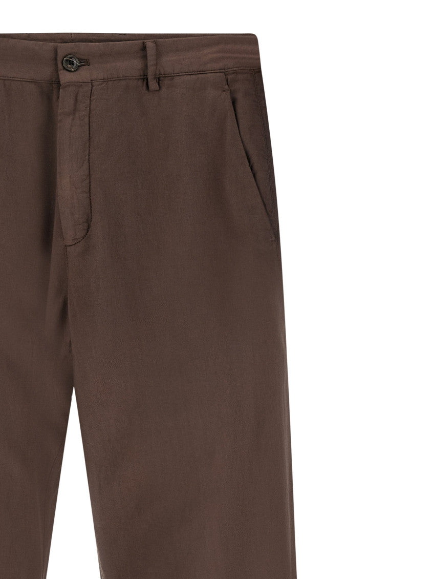 Brown Flat Front Trousers 3