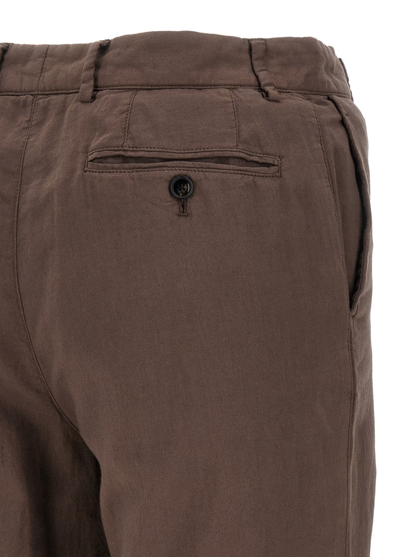 Brown Flat Front Trousers 4