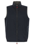 Blue Double face nylon vest 1