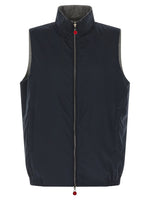 Blue Double face nylon vest 1