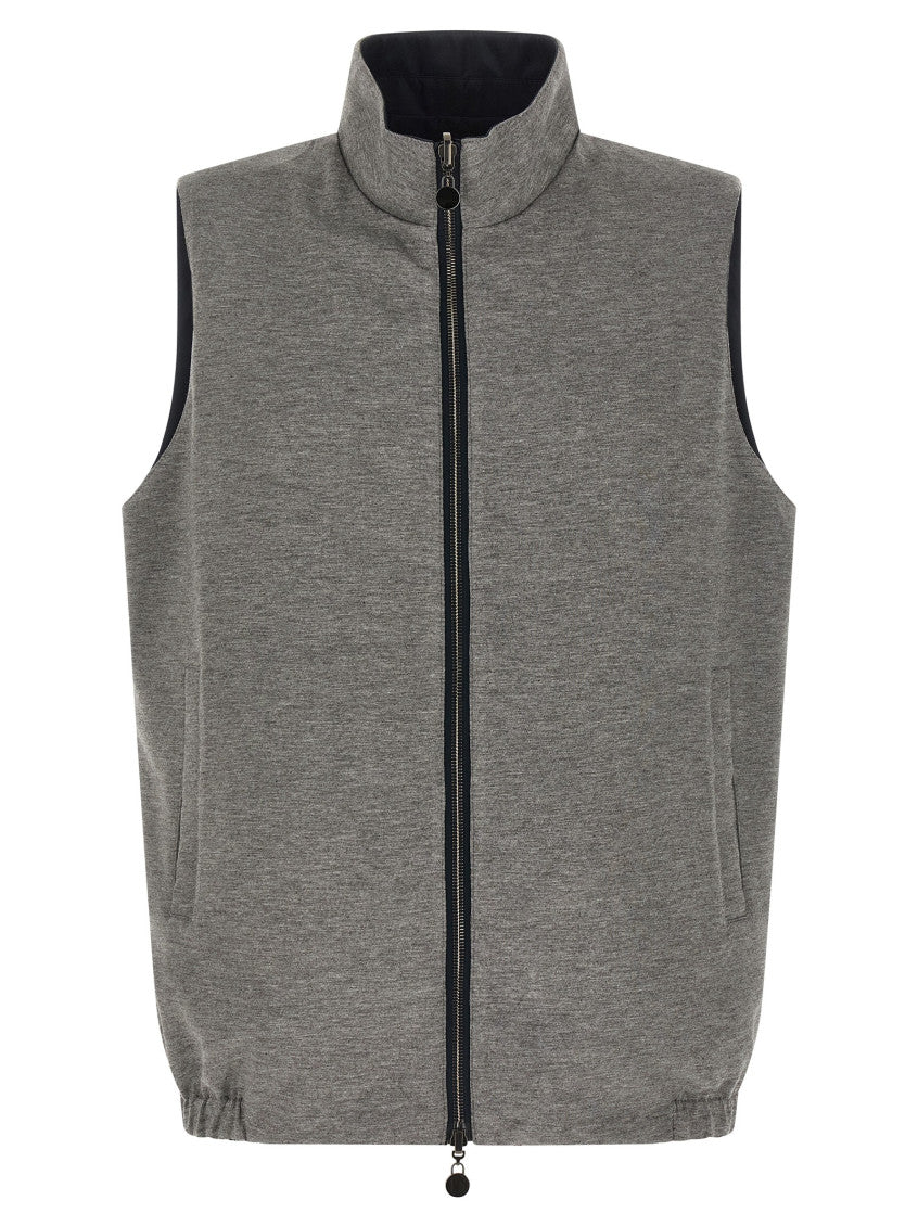 Blue Double face nylon vest 2