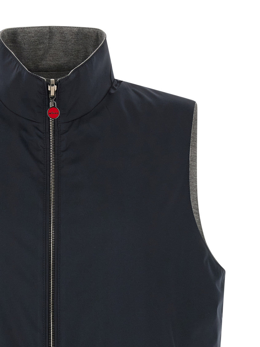 Blue Double face nylon vest 4