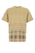 Beige Check Crew Neck T-Shirt 1