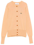 Peach Solid Round Neck Cardigan 1