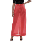 Red Solid Maxi Skirt 1