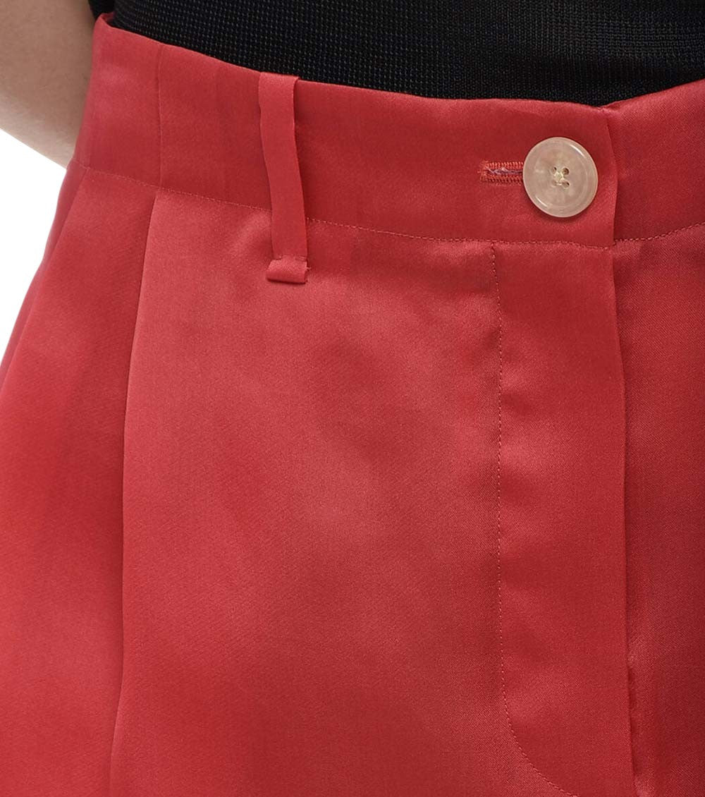 Red Solid Maxi Skirt 3
