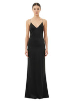 Black Solid V Neck Maxi Dress 1
