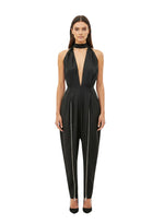 Black Solid Halter Neck Jumpsuit 1