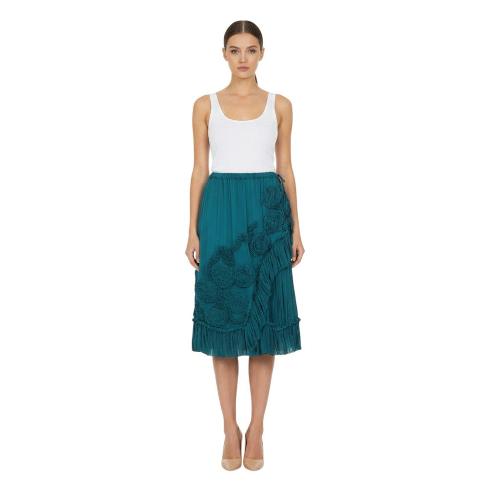 Blue Embellished Midi Skirt 3