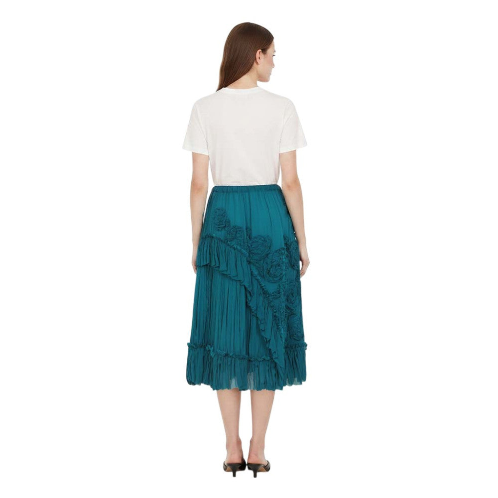 Blue Embellished Midi Skirt 4