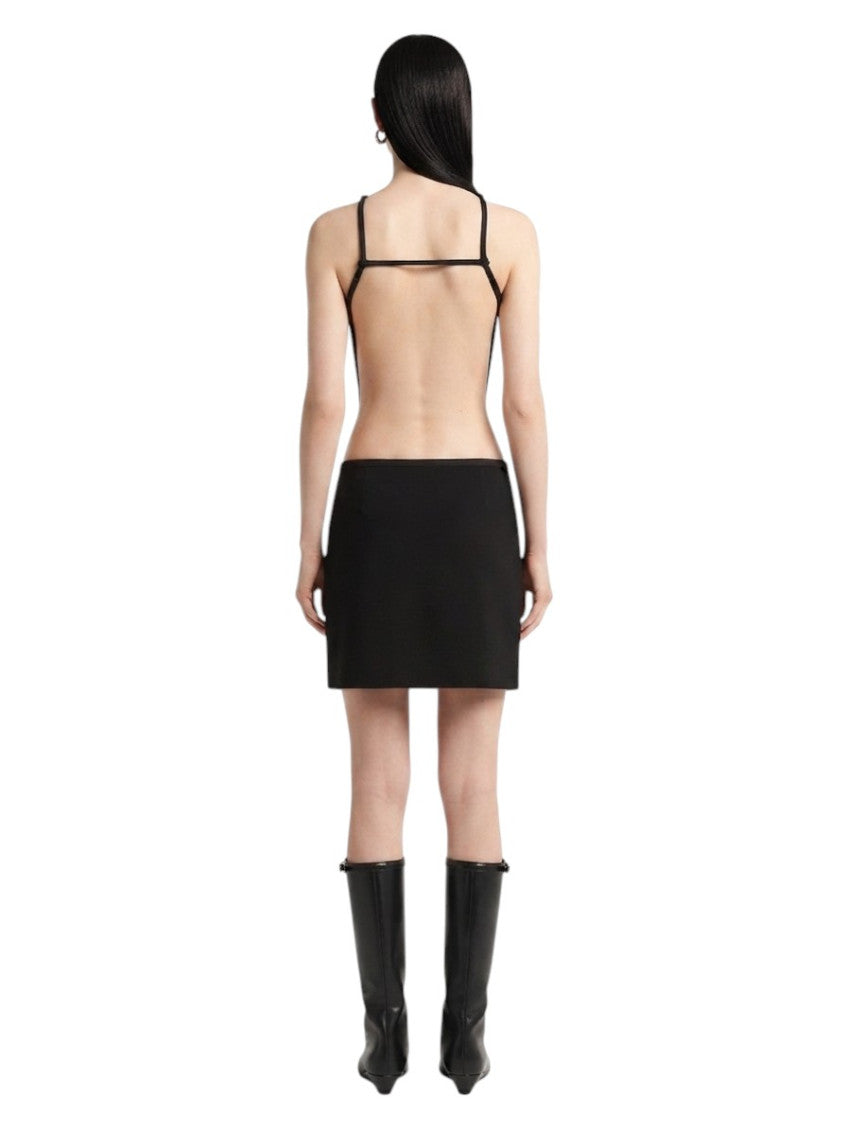 Black Solid Halter Neck Midi Dress 4