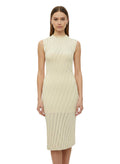 Light Yellow Textured Midi Dress 1