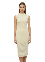 Light Yellow Textured Midi Dress 1
