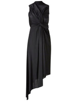 Black Solid Knee Length Dress 1