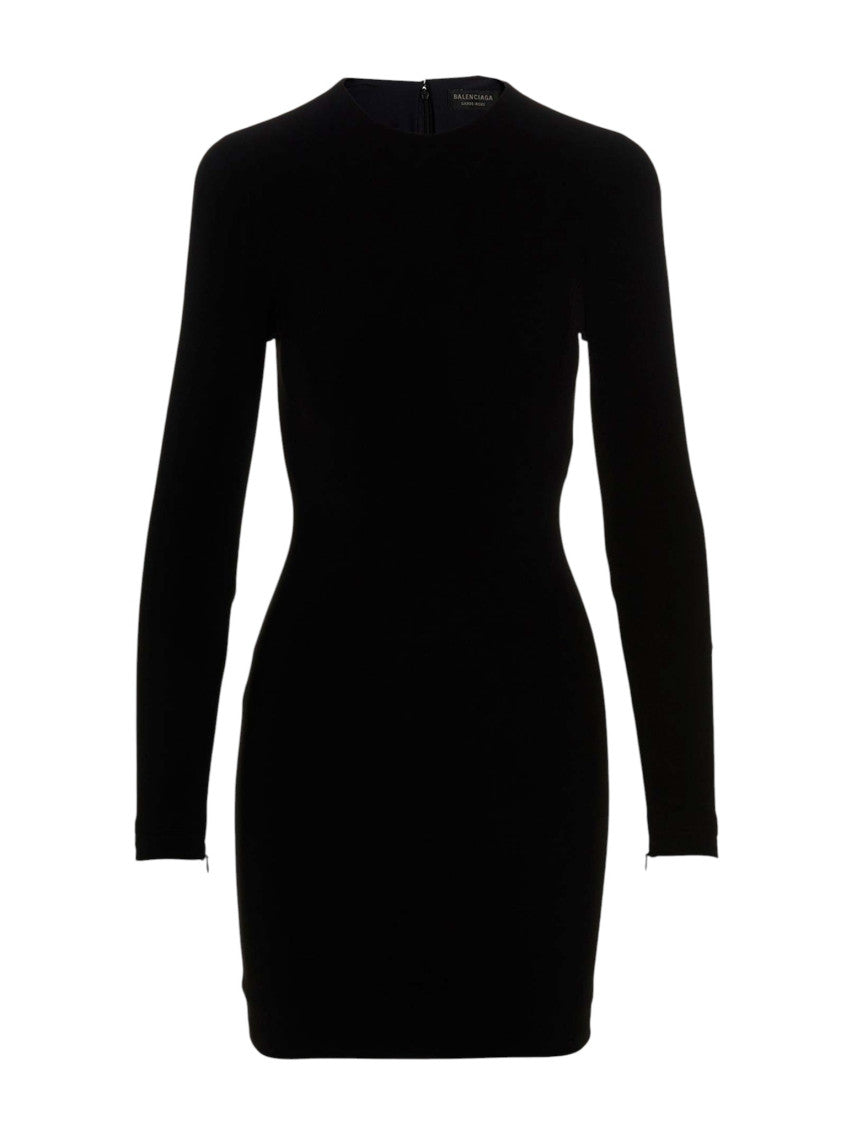 Black Solid Mini Dress 1