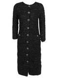 Black Textured Midi Dress 1