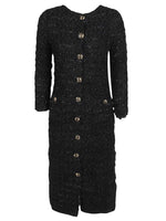 Black Textured Midi Dress 1