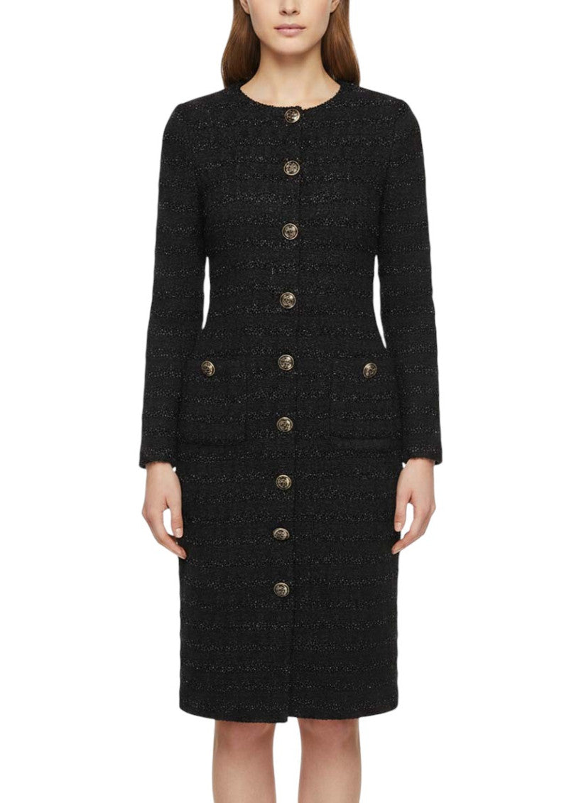 Black Textured Midi Dress 3