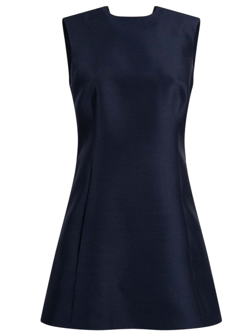 Navy Blue Solid Mini Dress 1