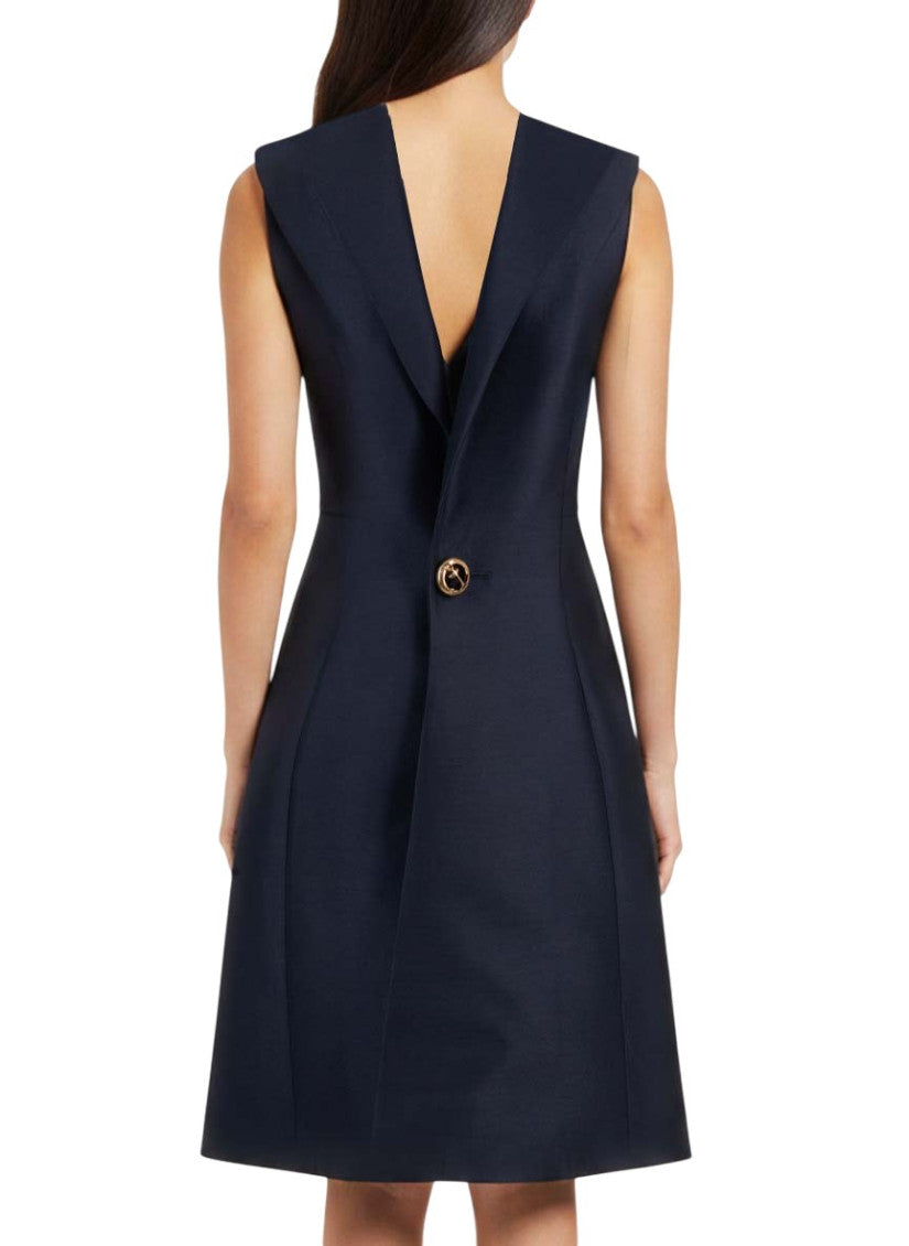 Navy Blue Solid Mini Dress 4