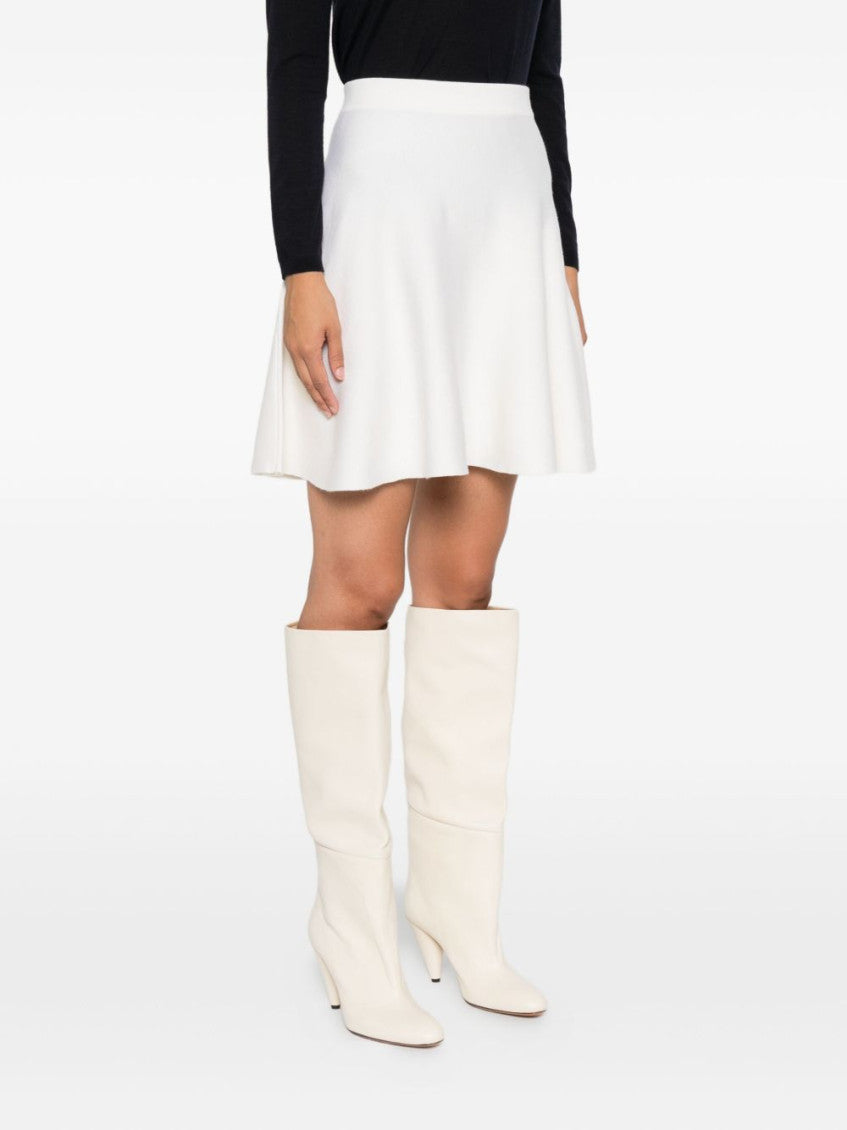 White Wool midi skirt 2